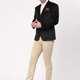 klotthe Men Solid Single Breasted Festive & Wedding Blazer image 4