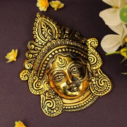 puja n pujari Shri Durga MATA Face for Wall Hanging / Durga MATA Face Mask Wall Hanging for Good Luck, Success and Prosperity Decorative Showpiece - 17 cm-picture-15