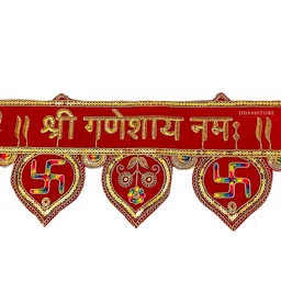 d'dass Ethnic Handmade Bandarwal Red Velvet 47 Inch Swastik Torans image 4