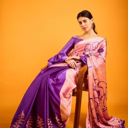 divastri Printed Daily Wear Satin Saree image 4