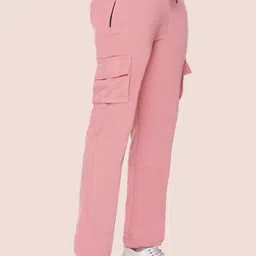 white moon Women Self Design Pink Track Pants image 3