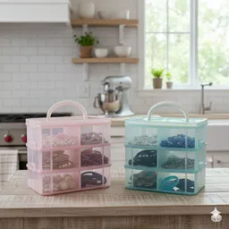 Plastic 6 layer Mini 6-Drawer Jewelry Storage Storage Basket-image-28