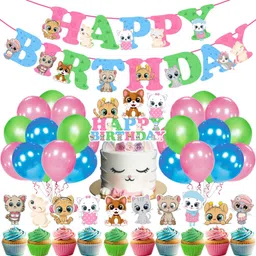 zyozi Cat Birthday Party Supplies,Cat Theme Birthday Party Decorations Set 37-picture-39