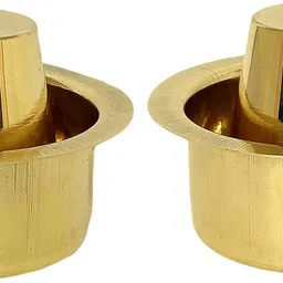 a & h enterprises Pack of 2 Brass Dabara Set for Serving Filter Coffee,Tea,Davara Set Plain - Set of 2 Pcs-picture-34
