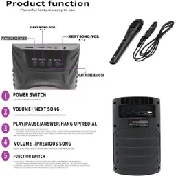 4uonly WS-03 Bluetooth Wireless Speaker with Microphone ZX8 5 W Bluetooth Home Audio Speaker image 4