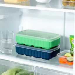 flynhigh 2pcs 8 big Cavity Pop Up Ice Cube Trays for Freezer with Lid 100% BPA Free B82 Multicolor Silicone Ice Cube Tray-picture-28