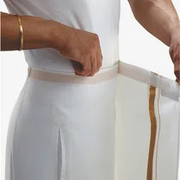 GUGOLIYA PREMIUM QUALITY Velcro pocket dhoti/velcro pocket mundu/single pocket dhoti Solid Men Dhoti image 2