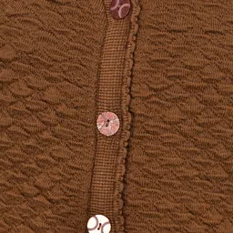 ewools Women Solid V Neck Brown Sweater image 5