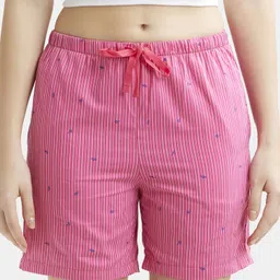 jockey Striped Women Pink Regular Shorts image 1