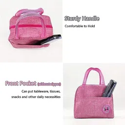 cofp Lunch Bag for Kids/Tote Bag/Lunch Box Container/Food for School, Office (Pink) Waterproof Lunch Bag image 3