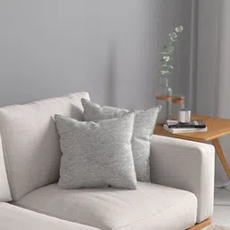 ROSARA HOME Set Of 2 Cream-Coloured & Grey Textured Jacquard Square Cushion Covers-image-44