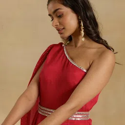 Alaya By Stage3 Printed One Shoulder Basic Jumpsuit with Embellished image 5