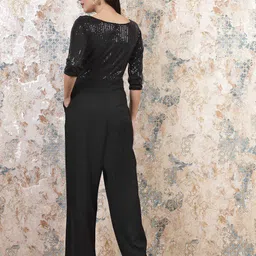 Athena Self Design Embellished Sweetheart Neck Basic Jumpsuit image 2