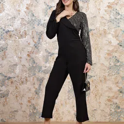 Athena Black Embellished Basic Jumpsuit image 3