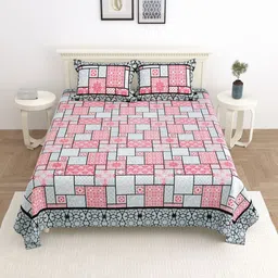 Wayne Martin Black Floral 330 TC King Bedsheet with 2 Pillow Covers-image-17