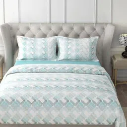 HOME PLUS STUDIOS Raymond Rich Dream Blue Cotton 160 TC King Bedsheet Set-2.74m x 2.74m-picture-23