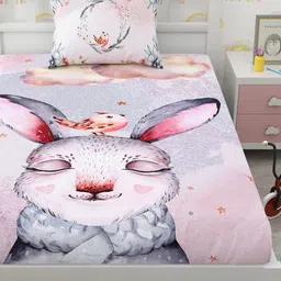 EverHOME Pink Cartoon Characters 160 TC Single Bedsheet Set image 5