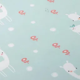 WAXWINGO Green & White Graphic 144 TC Single Bedsheet with 1 Pillow Covers image 3