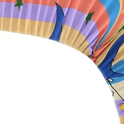 MORADO Pink & Yellow Conversational 180 TC Single Fitted Bedsheet with 1 Pillow Covers image 5