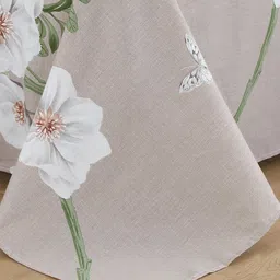 JC HOME Grey & White Floral 210 TC Pure Cotton King Bedsheet image 3