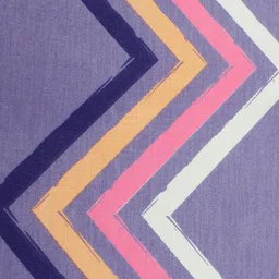 Aura Blue & White Geometric Printed 144 TC Queen Bedsheet with 2 Pillow Covers image 2