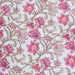 Aura Floral Printed 144 TC Microfiber Fitted Queen Bedsheet With 2 Pillow Covers image 3