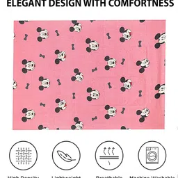Kuber Industries Pink Cartoon Characters Cotton 120 TC Single Bedsheet & 1 Pillow Cover image 5