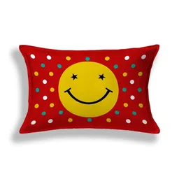 HOMELINE Red & Yellow Geometric 140 TC Single Bedsheet with 1 Pillow Covers image 3