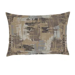 SPACES Brown Geometric 144 TC 1 Queen Bedsheet with 2 Pillow Covers image 4