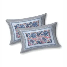 Wayne Martin Multicoloured Floral 330 TC King Bedsheet with 2 Pillow Covers image 2