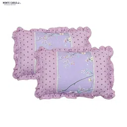 Monte Carlo Essence Purple & Yellow Ethnic 130 TC King Bedsheet with 2 Pillow Covers image 4