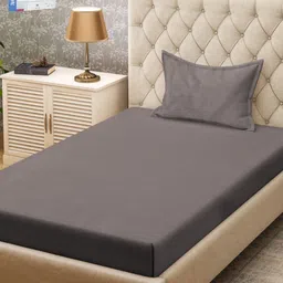 KLOTTHE Grey 300TC Single Bedsheet & Pillow Covers-picture-32
