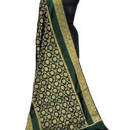 Art Silk Woven Dark Green Women Dupatta-image-63