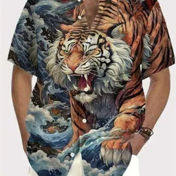 vg brother Men Regular Fit Printed Spread Collar Casual Shirt-picture-20