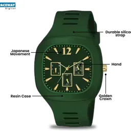 niddleman Japanese Movement Rugged Silicone Strap Everyday Analog Watch - For Men SPW-ANLG-JPN01 image 4