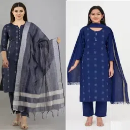 houseofc Women Khadi Cotton Kurta Pant Set-picture-28