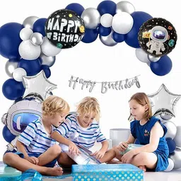 groovywings Solid Space Theme Happy Birthday Decoration Items for Boy & girl combo Balloon image 4