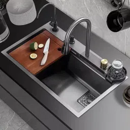 avier 304 GRADE 30X18 WATERFALL KITCHEN SINK Vessel Sink-picture-24