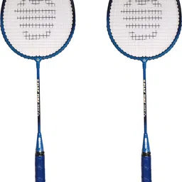 cosco kids racquet, pair racket, twin racquet, cb-80 junior, pack of 2 racket Blue Strung Badminton Racquet image 2