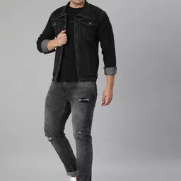 voxati Men Solid Denim Jacket image 2