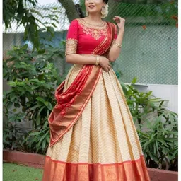 oasis Self Design Semi Stitched Lehenga Choli image 4