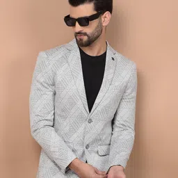 crimsoune club Men Self Design Single Breasted Casual Blazer-picture-18