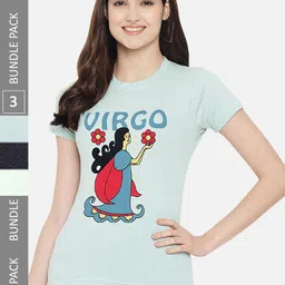 Fabflee Pack of 3 Printed Cotton T-shirt image 1