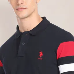 U.S. Polo Assn. Pique Half Sleeve Pure Cotton Slim Fit Polo T-shirt image 2
