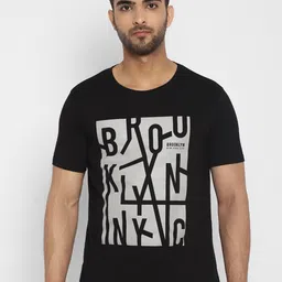 appulse Men Navy Blue & Black Set of 2 Typography Printed Cotton Running T-shirt image 3