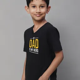 Friskers Boys Typography Printed V-Neck Slim Fit T-shirt image 4