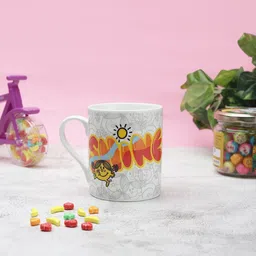 CLAY CRAFT White Little Miss Sunshine Printed Ceramic Milk Mug 350 ml-image-26
