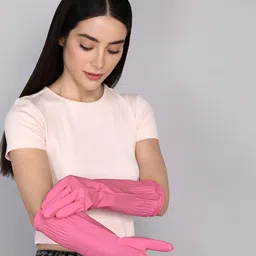 RBGIIT Pink 2 Pieces Rubber Cleaning Gloves-picture-28