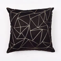 Decoghar Brown & Gold-Toned 3 Pieces Geometric Square Cushion Covers image 3