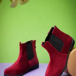 BAESD Girls Suede Block Heeled Chelsea Boots-picture-13